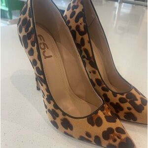 Faux Suede Animal Print Heels
